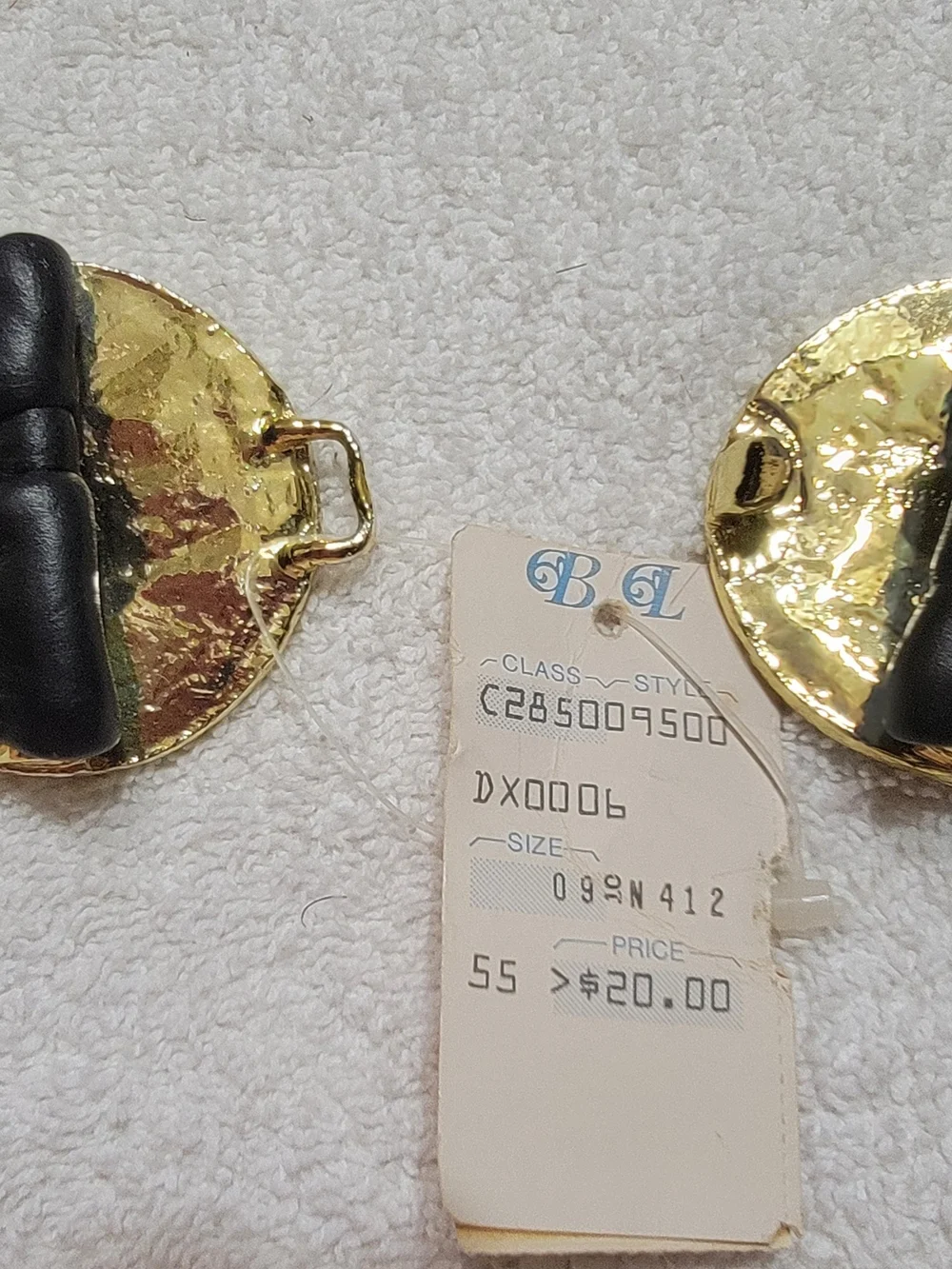 Vintage Black Women's Leather Waist Belt with Gold Medallion Buckle NWT
